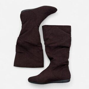 Size 6 Rampage dark brown slouch knee-high boots